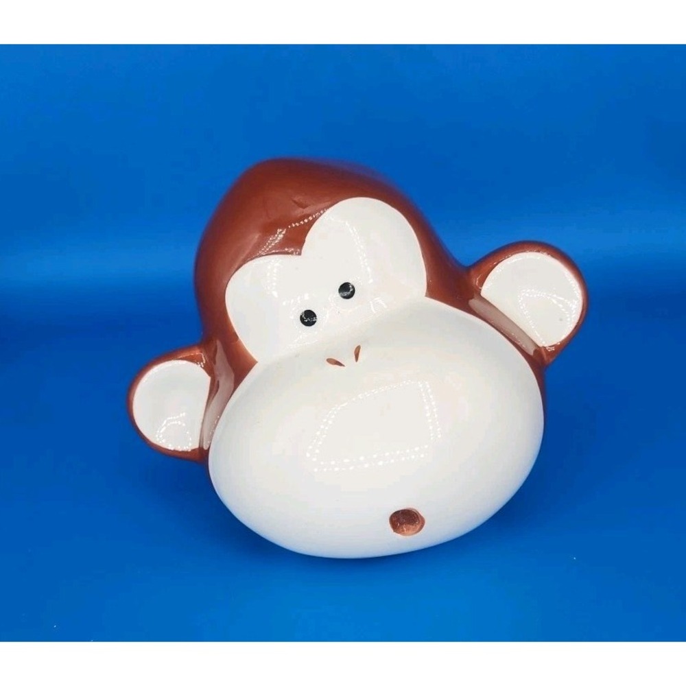 Monkey Ceramic Coin / Piggy Bank 7" Wide x 5"‎ Tall